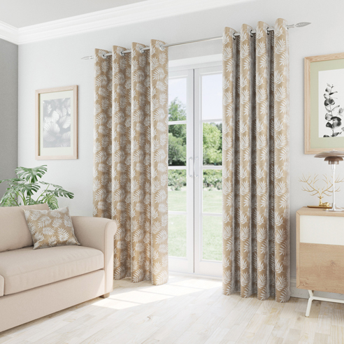 Oakland Eyelet, Latte - Ready Made Curtains - Image 3